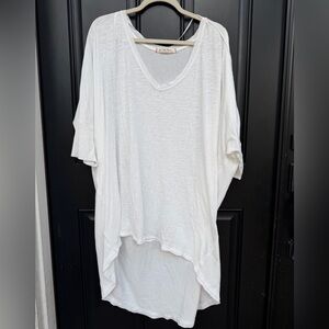 Free People We The Free Cream V-Neck Tunic Top Layering Piece